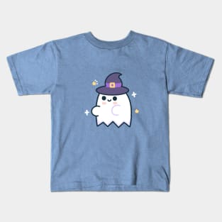 Kawaii Ghost with a witch hat Kids T-Shirt